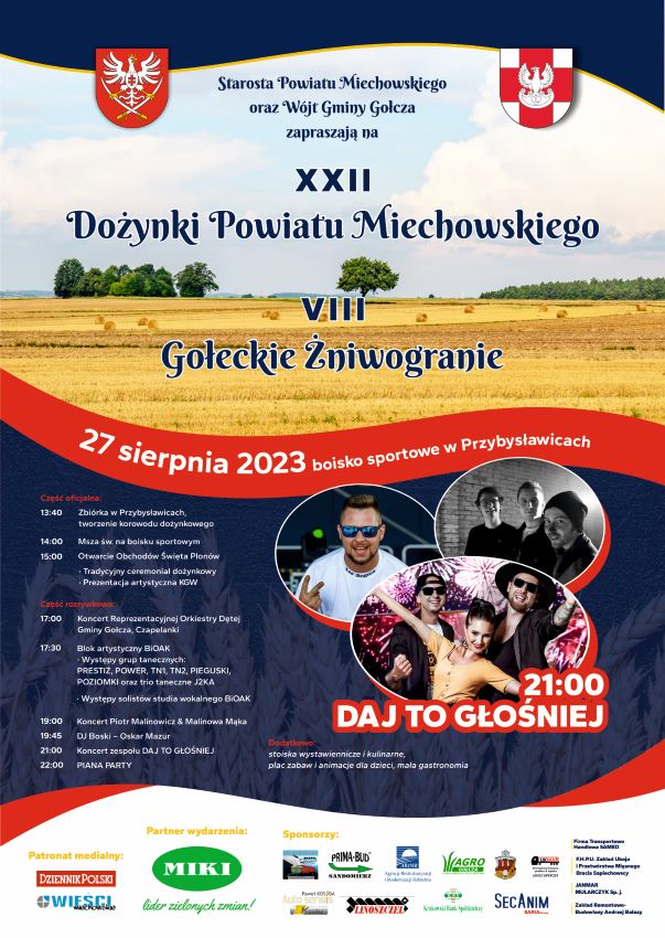 plakat Dożynek Powiatu Miechowskiego 2023